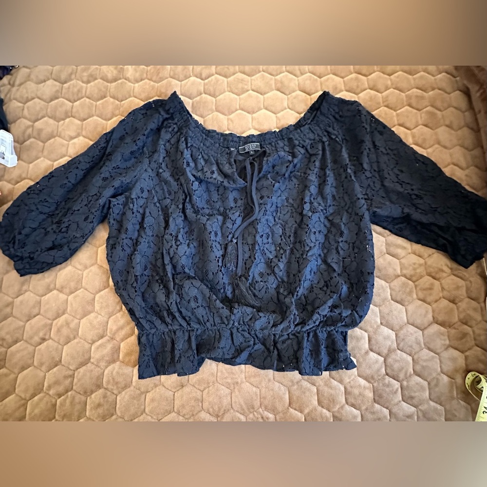 Guess Black Lace Blouse